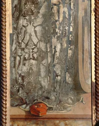 Santa Catalina, (detalle) de su túnica del tríptico de Santa Lucía